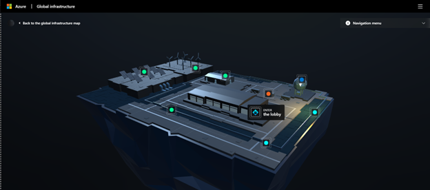 Figura 4: Visualização interativa de um datacenter Azure.