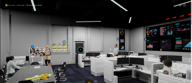 Figura 5: Visualização interativa da Sala de operações de um datacenter Azure. 